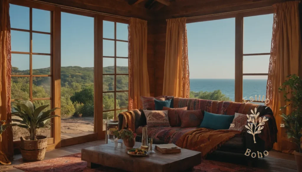 Lámparas de pie bohemio estilo: La tela de algodón 100% orgánica drapeada en un entorno de estilo bohemio.