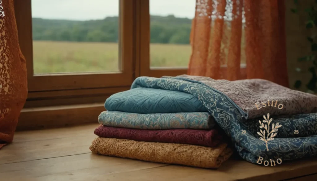 Decoración con algodón natural suave: Tabrics de algodón orgánicos suaves y de alta calidad en entornos bohemios.