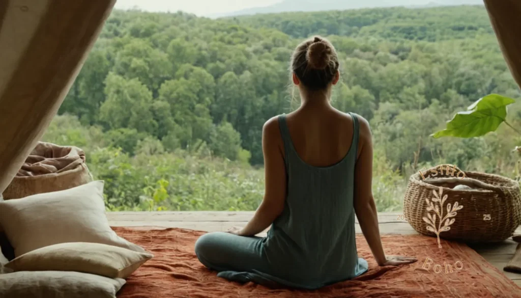 Algodon textil orgánico suave: Un textil o persona de fibra natural rodeada de materiales orgánicos.