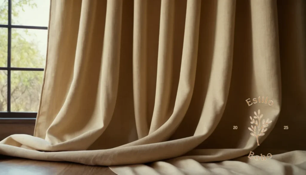 Lámparas bohemias: Una tela de algodón suave de color beige en un telón de fondo natural.