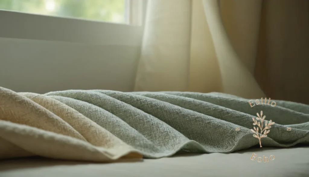 Algodón orgánico suave para bebés: Una imagen de estilo de vida de telas o textiles de algodón orgánico.