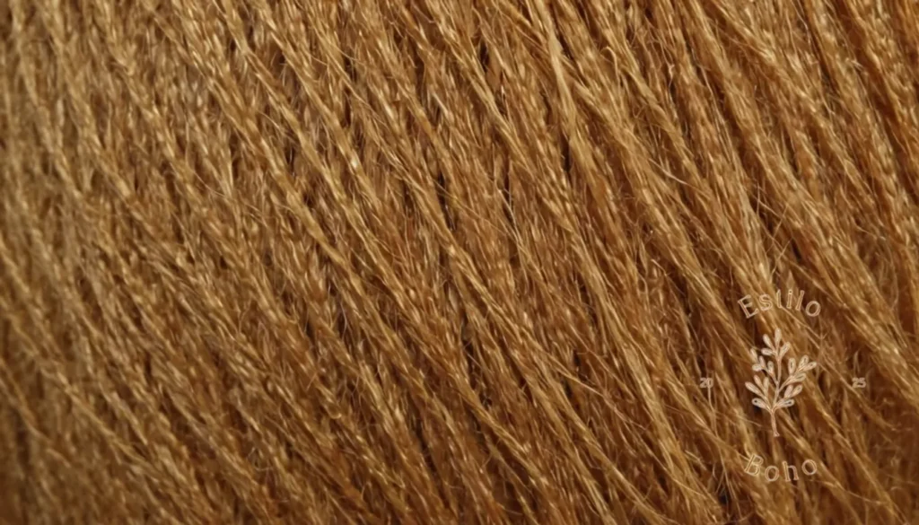 Beneficios del Algodón Orgánico Boho Decor: Una textura de fibras orgánicas de primer plano para el estilo bohemio.