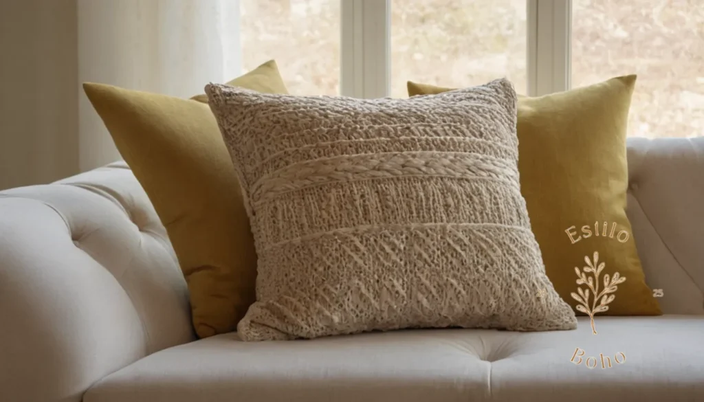 Algodones suaves orgánicos y naturales.: Una almohada de lanzamiento de estilo bohemio de algodón orgánico tejido y lujoso en colores suaves.