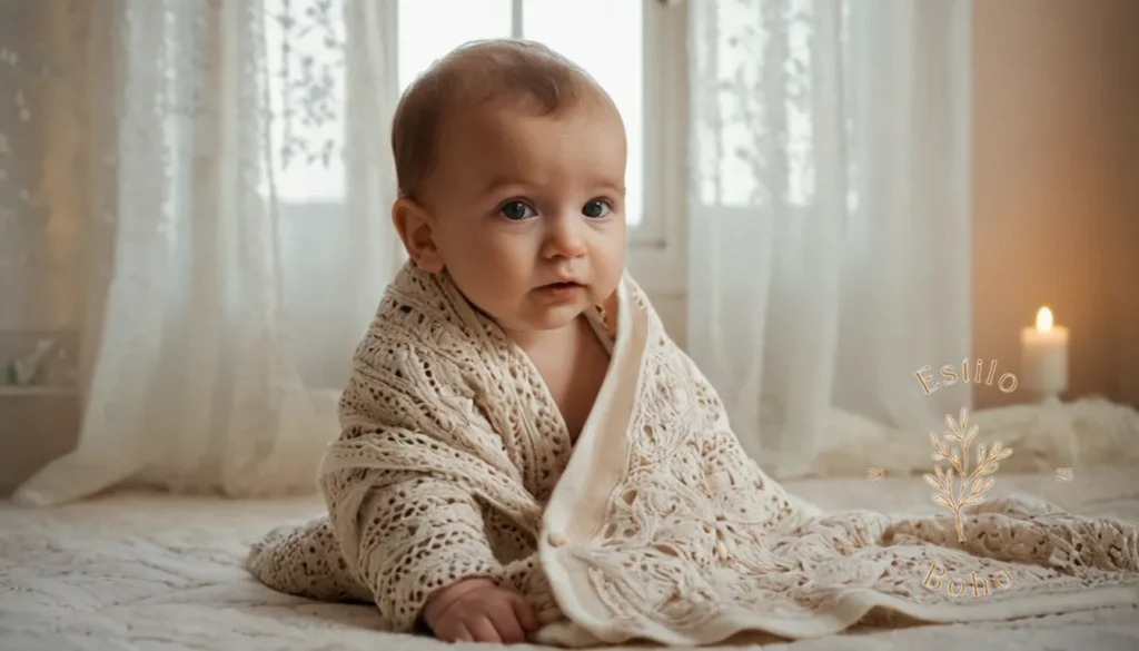 Algodón orgánico boho suave: Una manta suave y orgánica de algodón de algodón en un estilo bohemio.