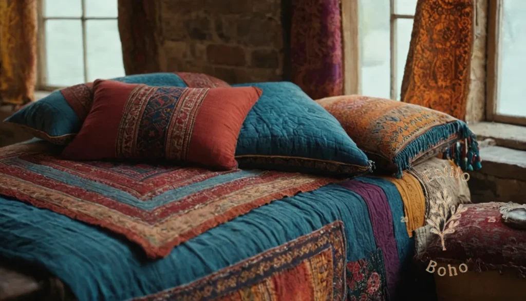 Colchas con Macrame Bohemio: Textiles bohemios bellamente diseñados