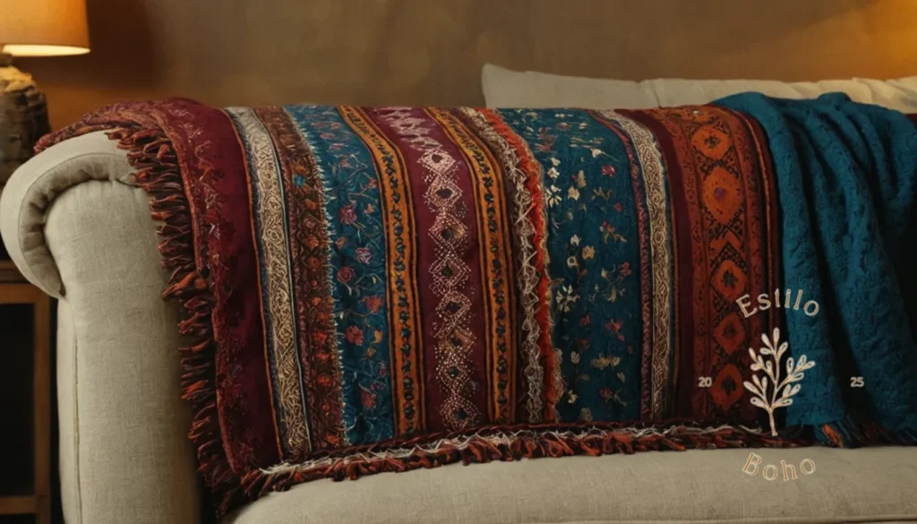 Cuidado de mantas bohemias: 4 mantas bohemias con nombres únicos que se muestran.