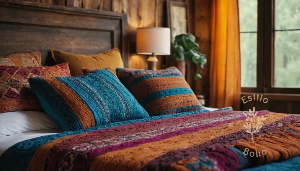 Mantas decorativas para jardín interior: Mantas king-size inspiradas en un boho en un entorno vibrante y al aire libre.