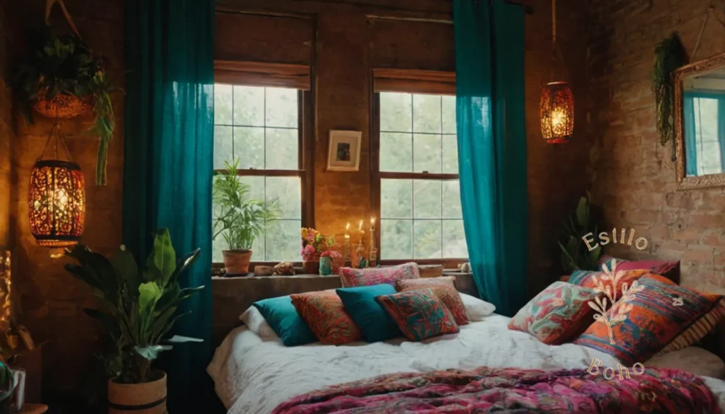 Colchas Boheñas Geométricas: Textiles vibrantes y elementos de decoración del hogar inspirados en bohemio.