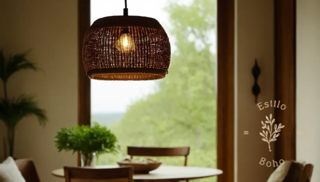 Decoración Bohemia Con Lámparas Metálicas: 7 hermosos diseños de lámparas colgantes hechas a mano junto a la decoración natural.