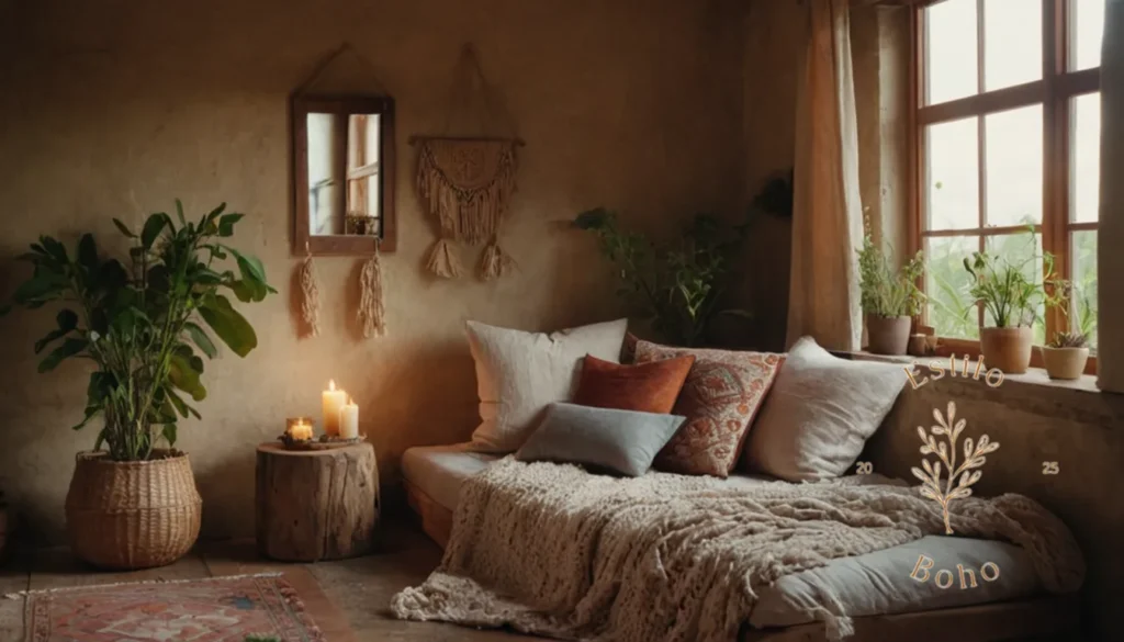 Algodón Orgánico Suave Boho: Un acogedor entorno de casas de algodón orgánico en estilo boho.
