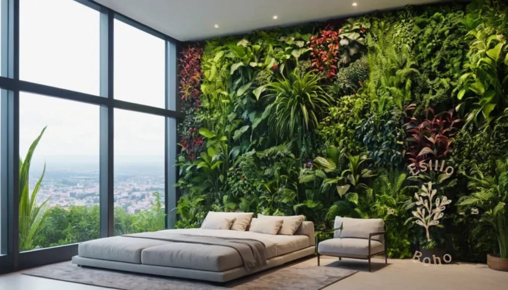 Plantas Trepativas Áreas Secas Boho: Un exuberante y vibrante jardín vertical para relajarse y calmar.