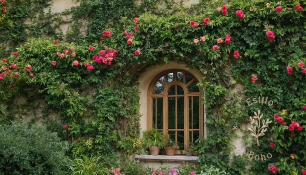 Plantas trepadoras baratas para jardines bohemios: Vibrantes y exuberantes enrejados cubiertos de plantas de escalada de estilo bohemio de rápido crecimiento.