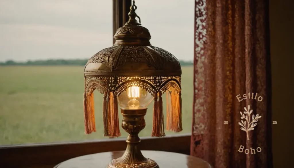 Combina decoración con lámparas bohemias: Diseños de lámparas de inspiración bohemia con flecos