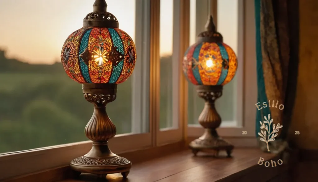 Lámparas bohemias de cerámica: 3 elegantes diseños de lámparas de patas bohemias en un riel Balconey.