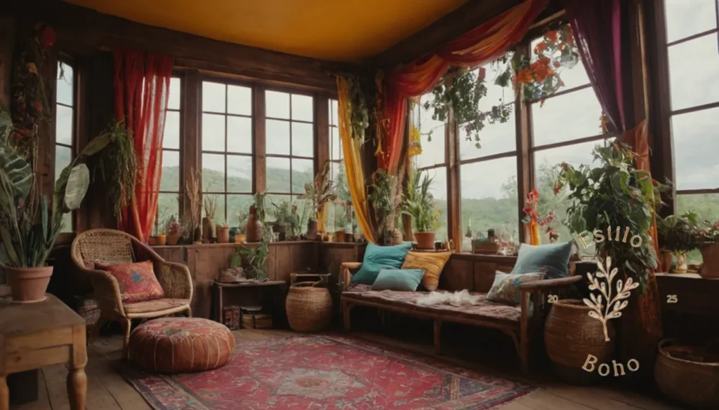 Colchas Bohemias Rústicas Patchwork: 3 fotografías de estilo bohemio elevadas por accesorios coloridos y fluidos.