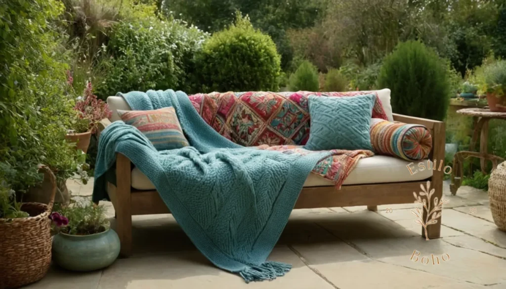 Colchas Bohemias Reversibles: Mantas de lana gruesa
