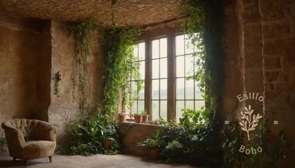 Fertilizantes naturales para trepadoras bohemias: Las vides se arrastran por las paredes