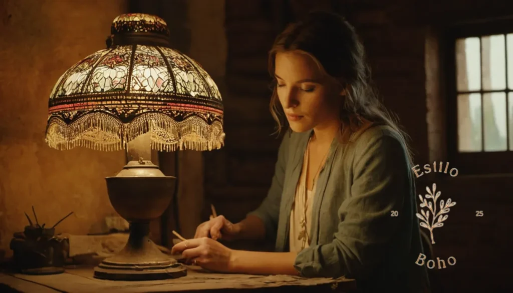 Lámparas bohemias para decorar salon: La lámpara bohemia vintage que se repara con una nueva iluminación restaurada.