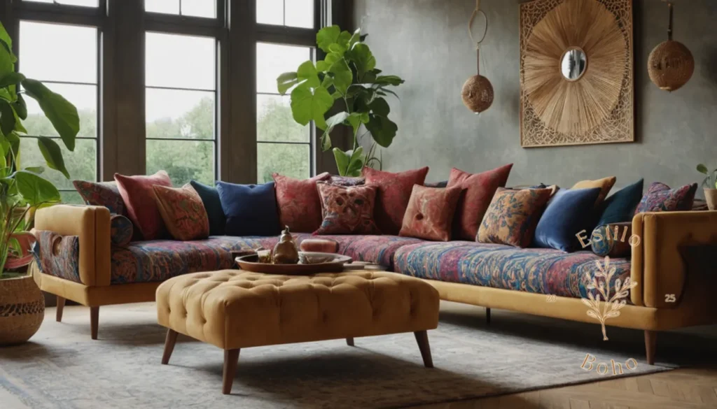 Sillones Ergonómicos Boho: 3 elegantes sofás bohemios en un espacio de vida moderna e invitada.