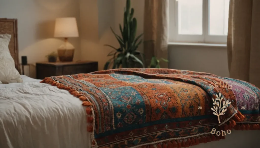 Algodón orgánico suave para tejido bohemio: Una manta bohemia hecha de algodón orgánico.