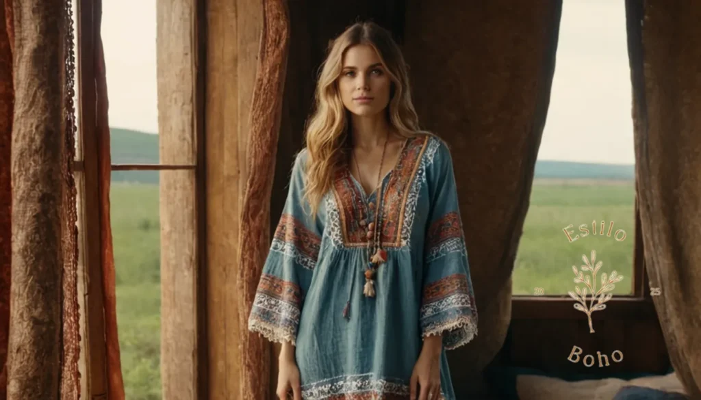 Algódon Orgánico Boho Escalable: Una prenda de estilo bohemio hecha de algodón orgánico.