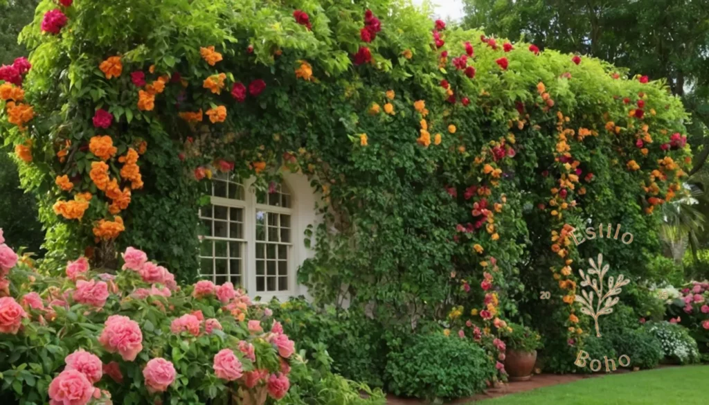 Plantas Trepadoras Adapatadas a Climas: Los vibrantes y exuberantes jardines enrejados que se repletan de flores exóticas trepadoras.
