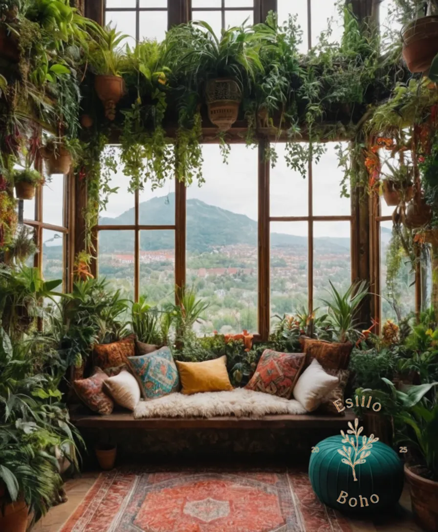 A lush bohemian vertical garden with eclectic, ornate details.