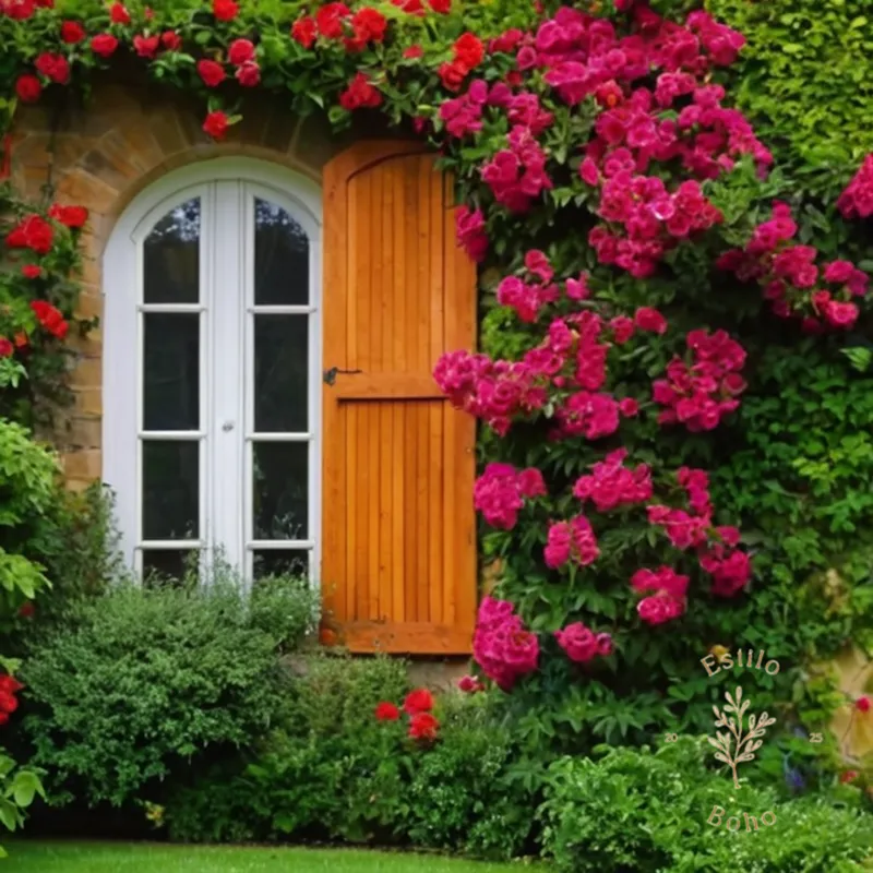 Vibrant, thriving climbing plants set against colorful garden backgrounds.