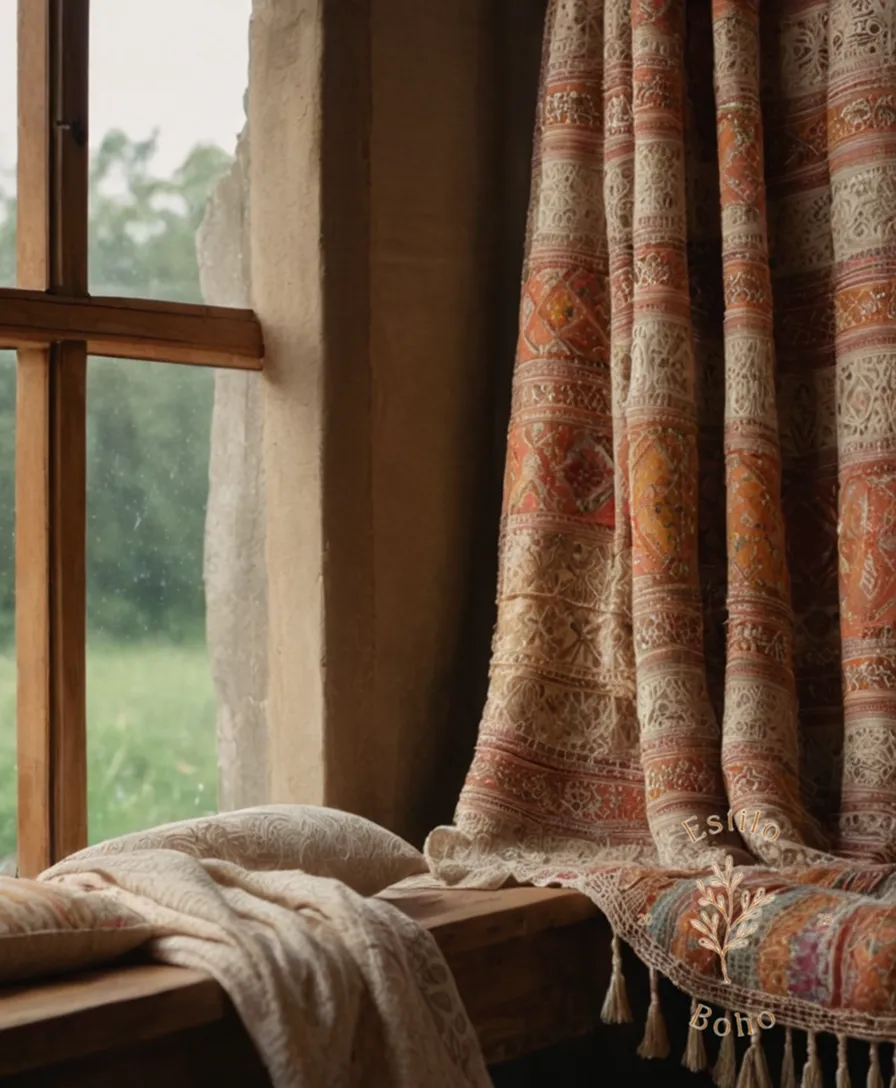 A bohemian-inspired textile creation woven from soft organic cotton.