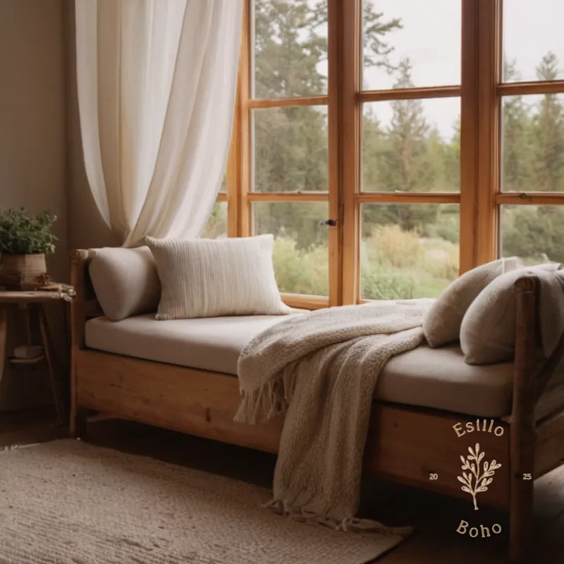 A cozy, natural home setting with organic cotton accents.