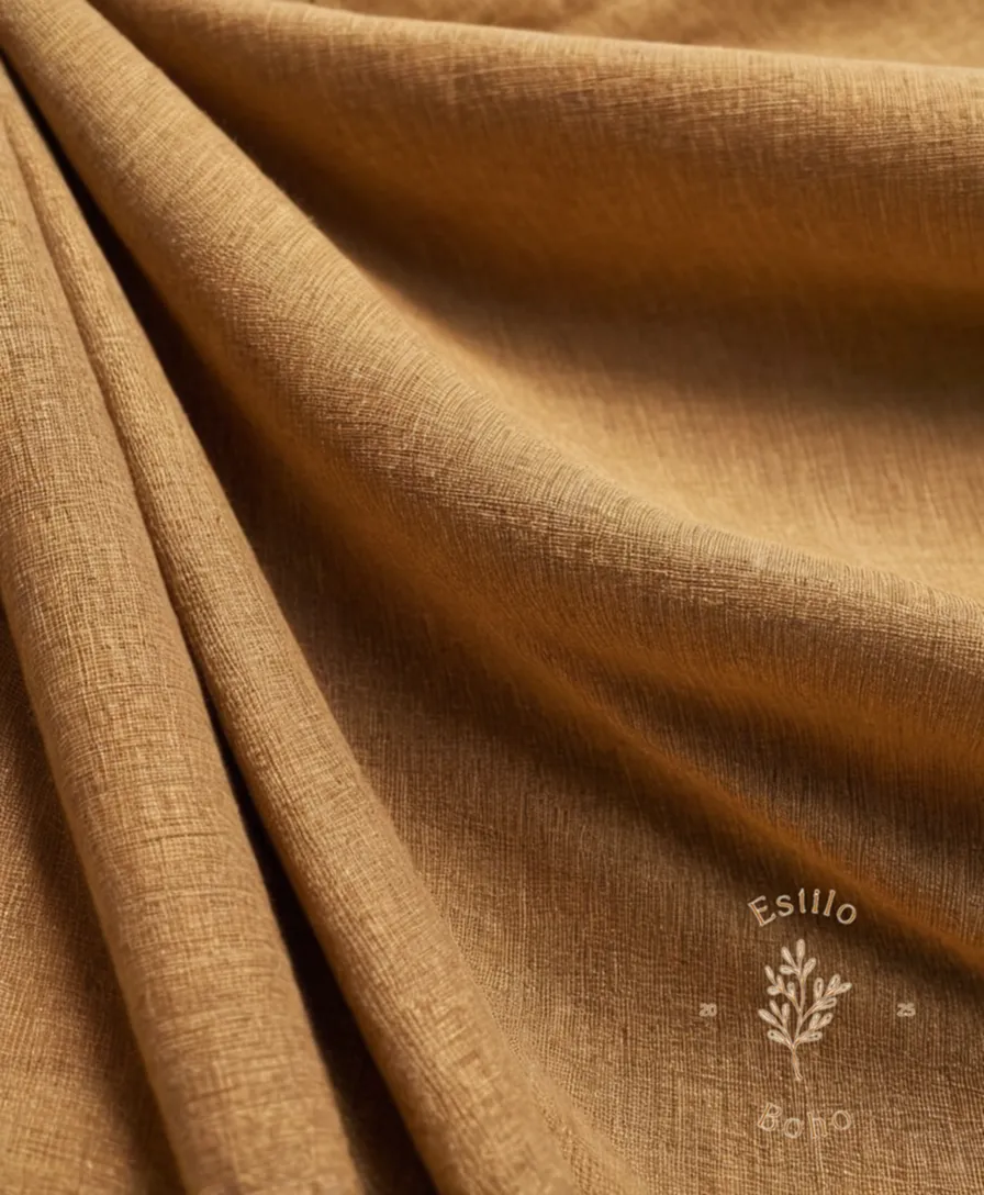 A soft, sustainable, and natural-colored bohemian fabric texture or pattern.