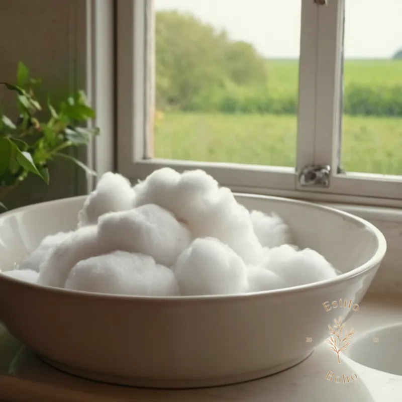 Close-up of eco-friendly cotton item being gently washed in a sink.