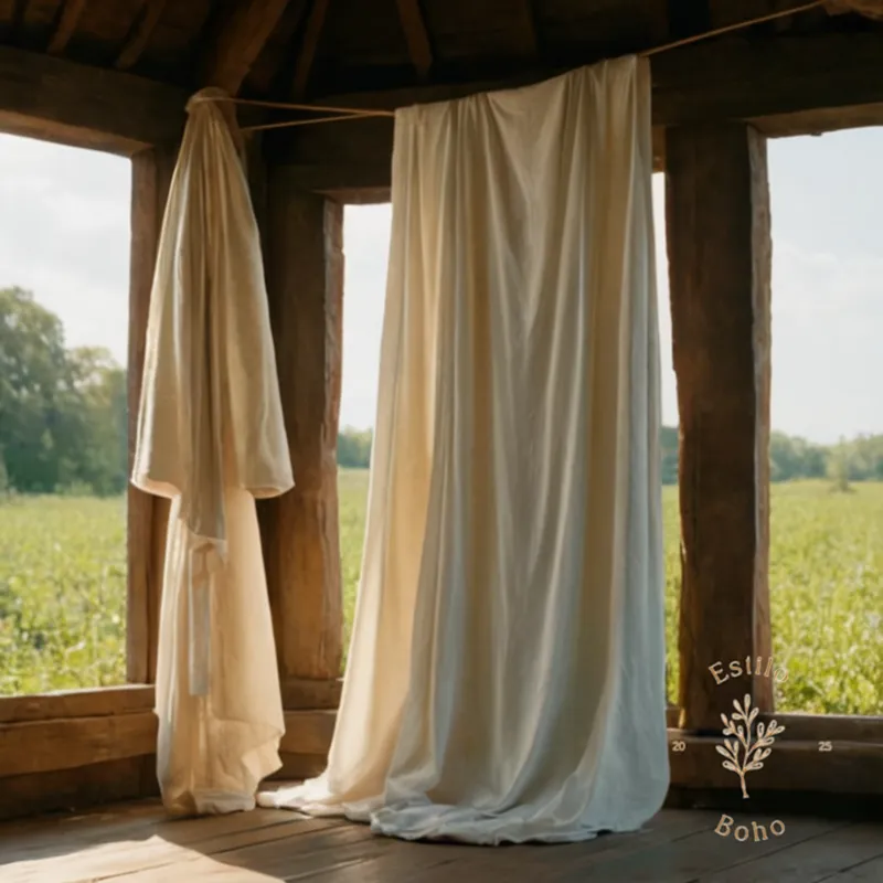 A relaxed, hand-washed cotton garment draped on a natural setting.