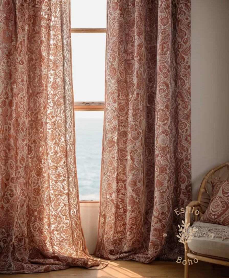 Soft, organic cotton fabric with bohemian patterns and creative materials.