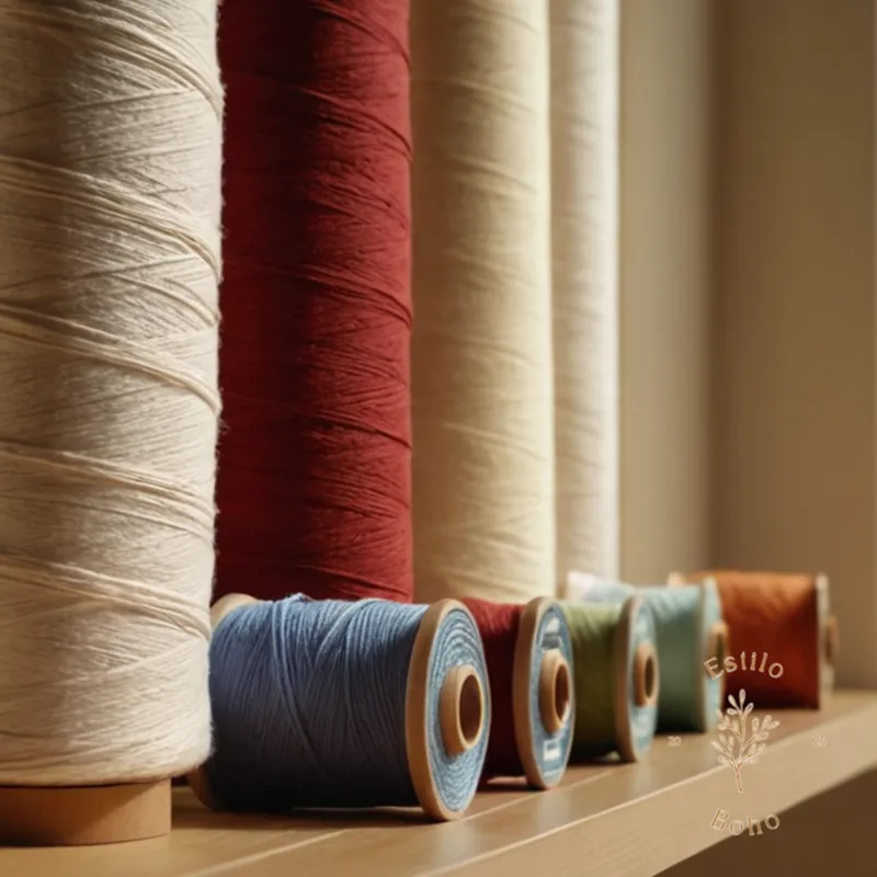 Rolled spools of organic cotton and conventional cotton side by side.