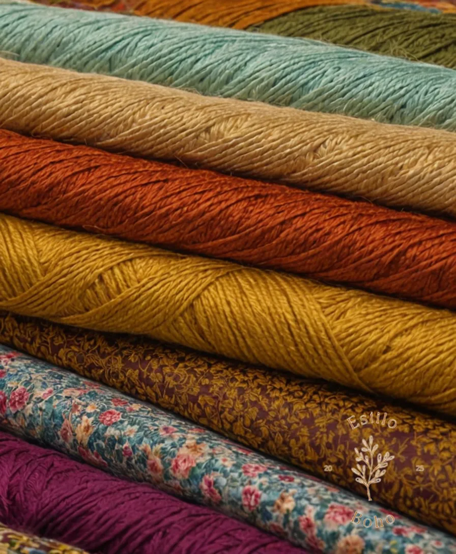 Vibrant patchwork fabrics and organic cotton threads interweaved creatively.