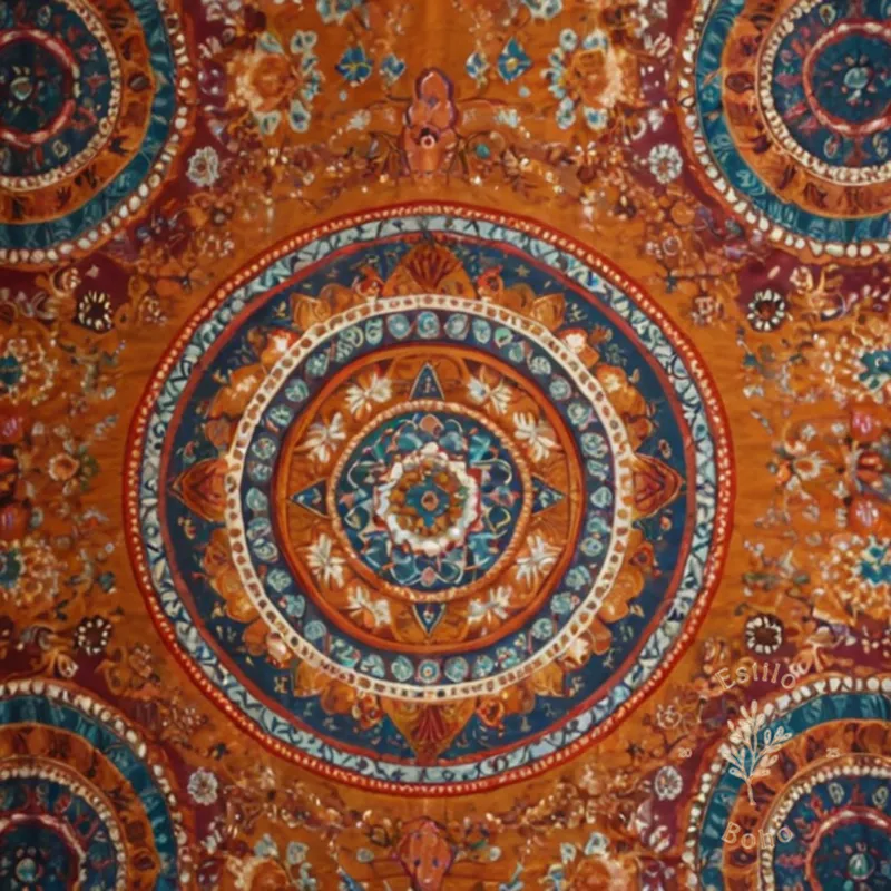 A beautiful bohemian-inspired fabric or textile product.