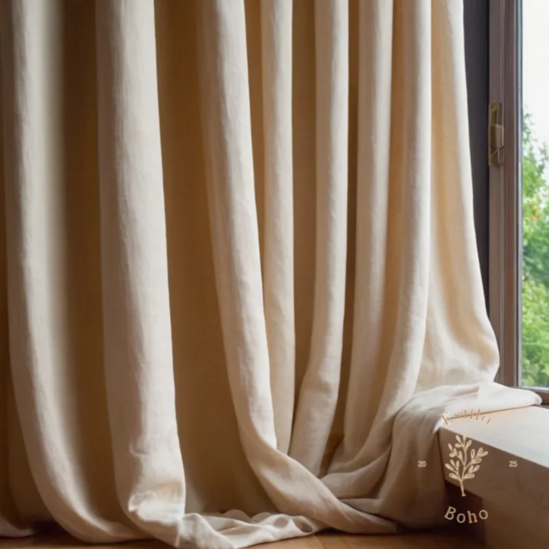 Organic cotton fabric draped over natural background and soft textures.