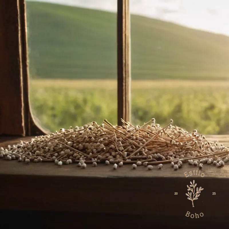 Eco-friendly cotton buds in natural surroundings.