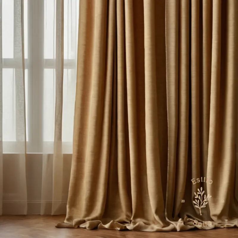 3 styles of natural fiber curtains with subtle wrinkles.