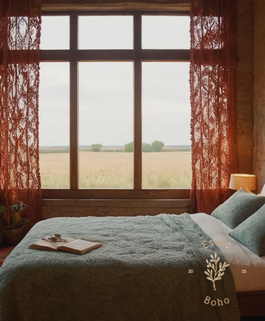 Soft organic cotton texture against a bohemian-inspired backdrop.