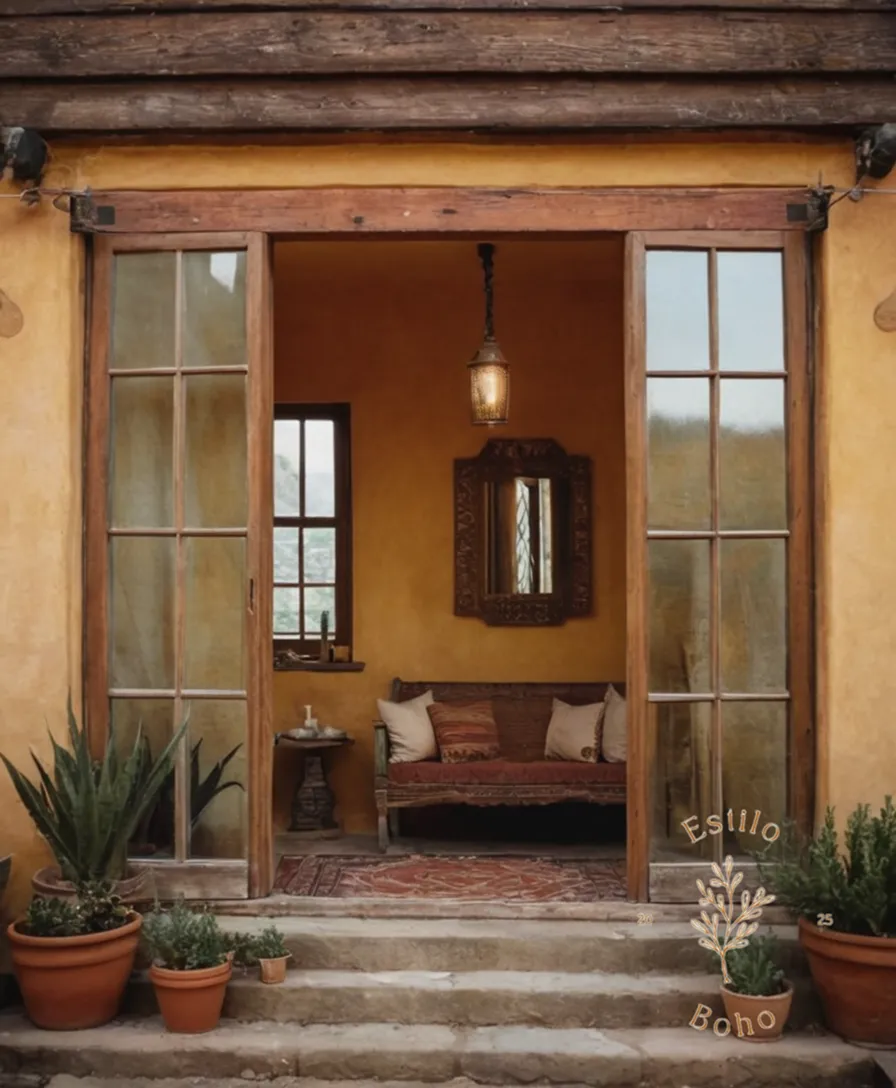 Varying textures and patterns, typical to bohemian style.