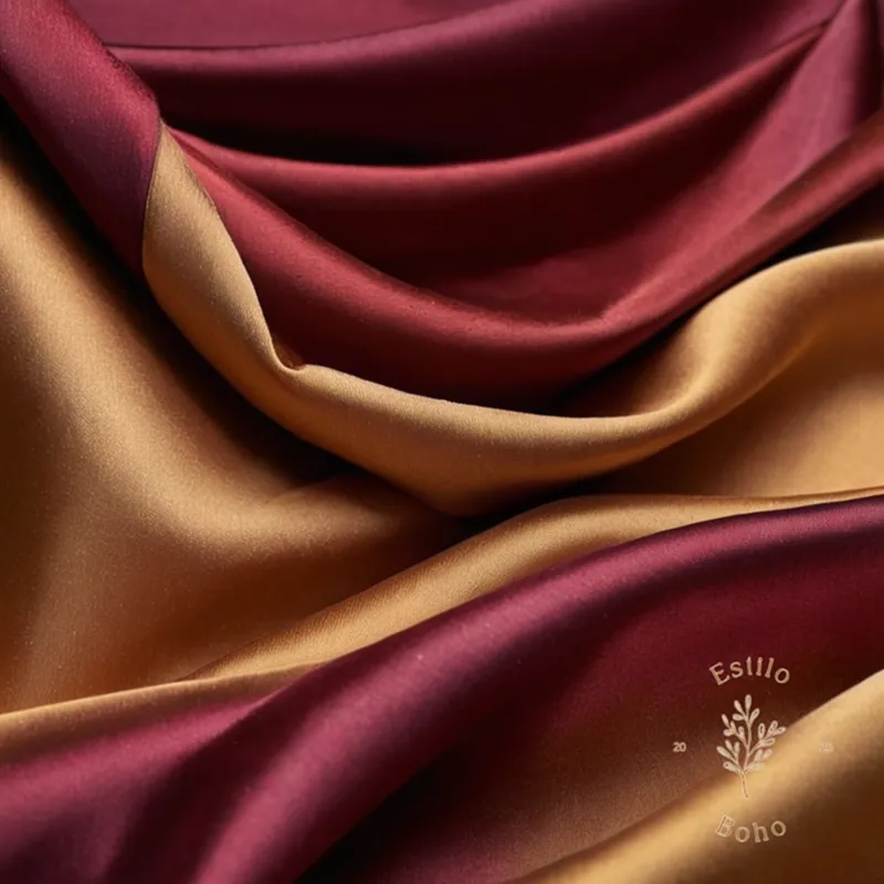 Richly textured close-up of morera silk and other luxurious fabrics together.