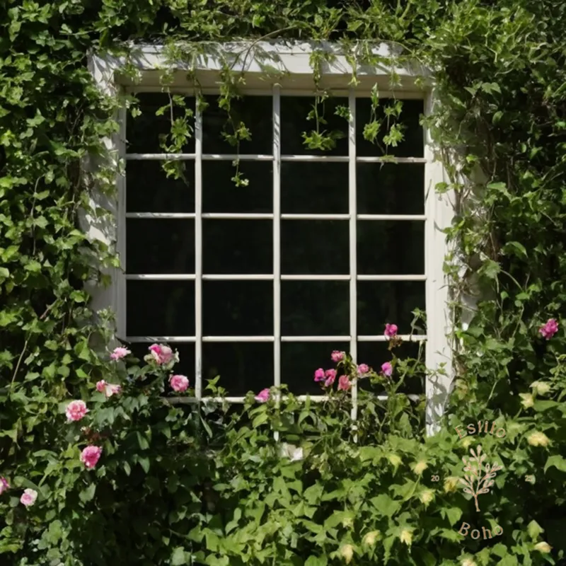 A trellis partially damaged by climbing plants.
