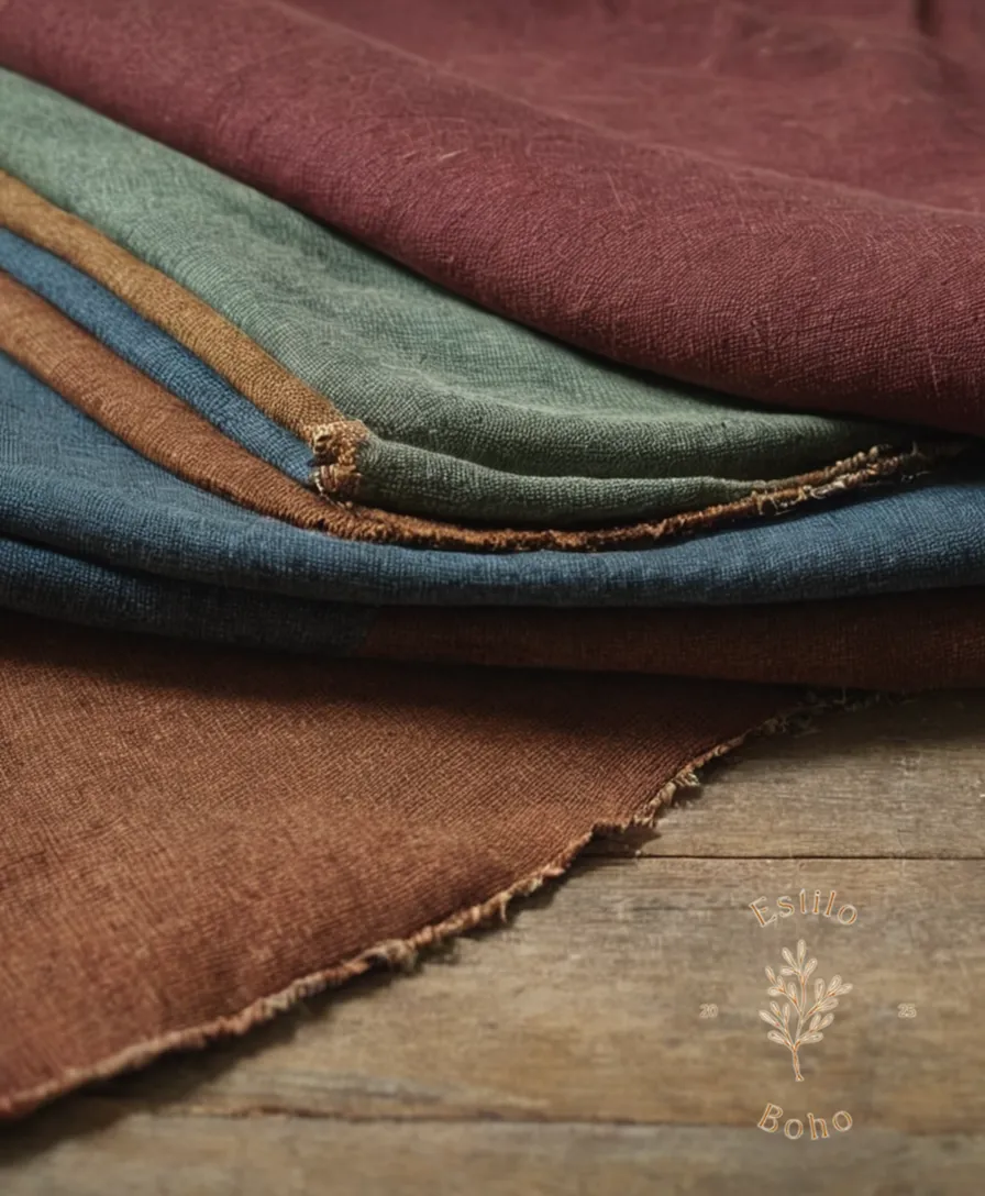 A damaged or worn-out bohemian organic cotton fabric repair example.