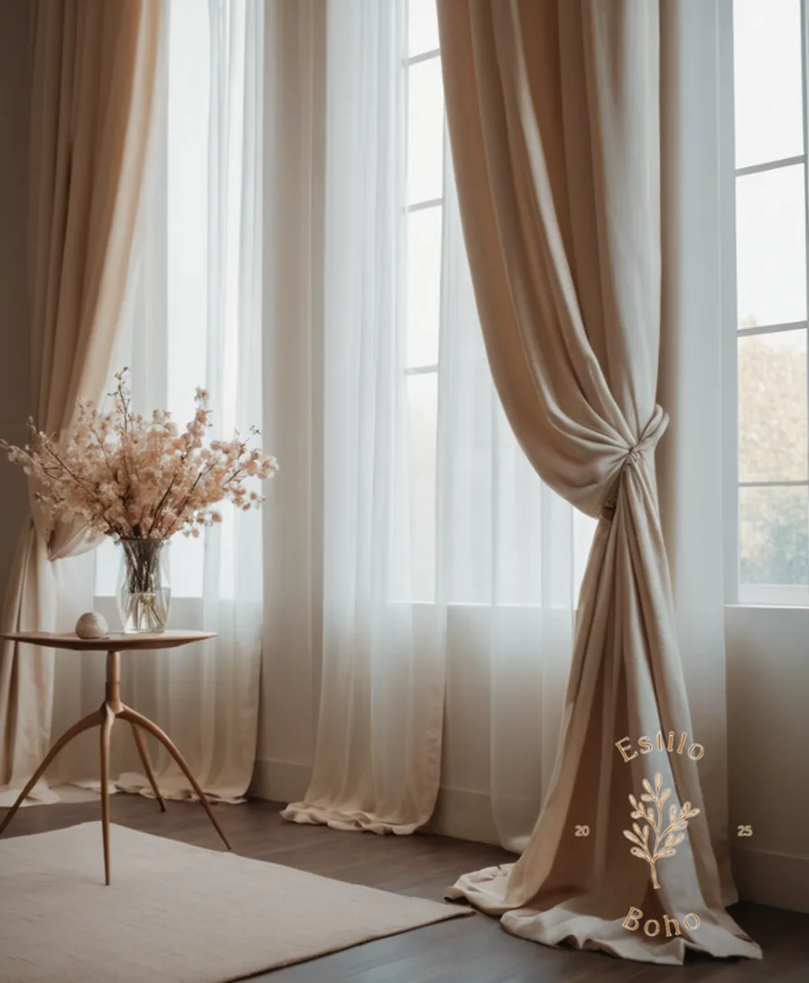 Soft organic cotton fabrics draped elegantly indoors.