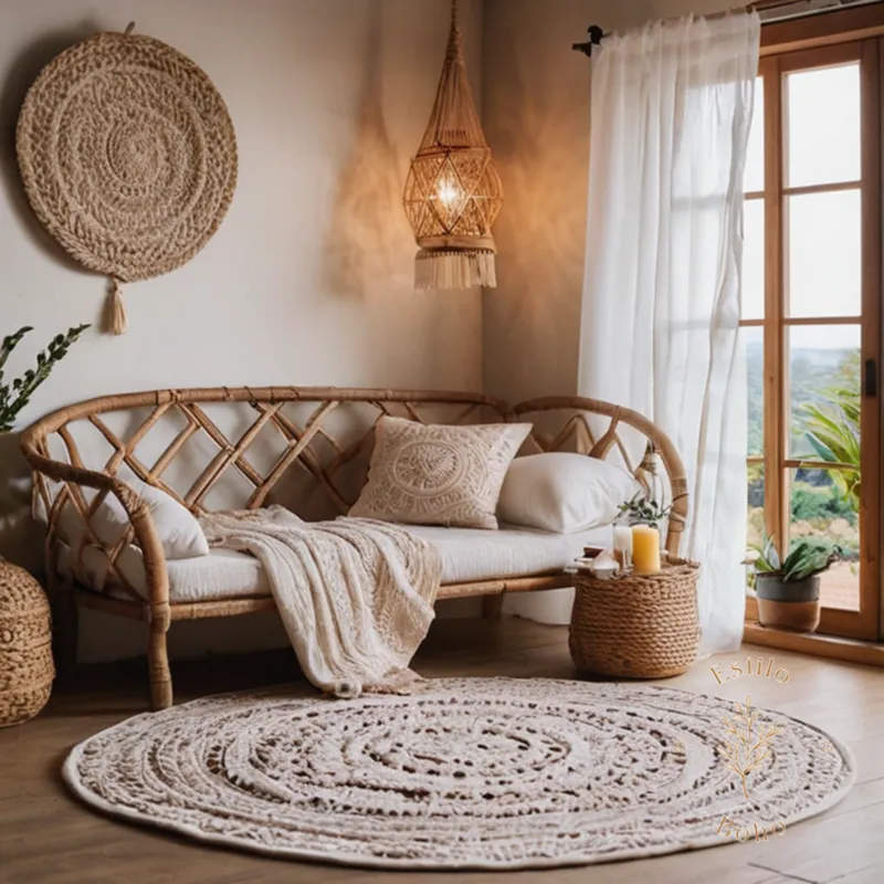 BoHo home decor items made from soft organic cotton materials.