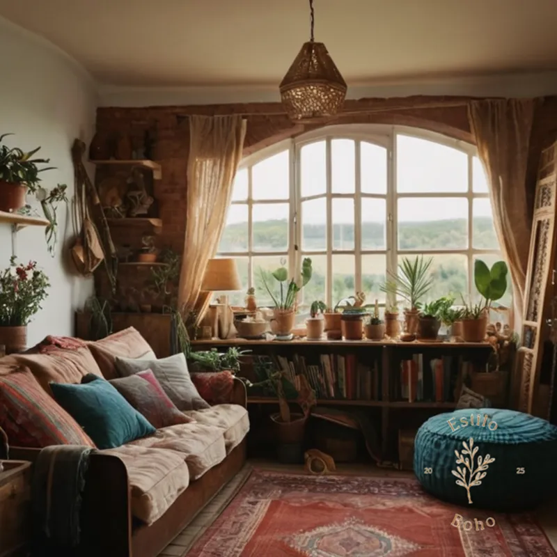 A cluttered bohemian-inspired space being tidied and simplified.