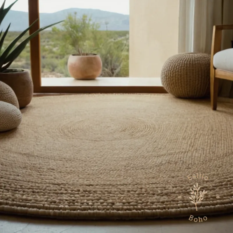 A yucca fiber rug with a stubborn stain being cleaned.