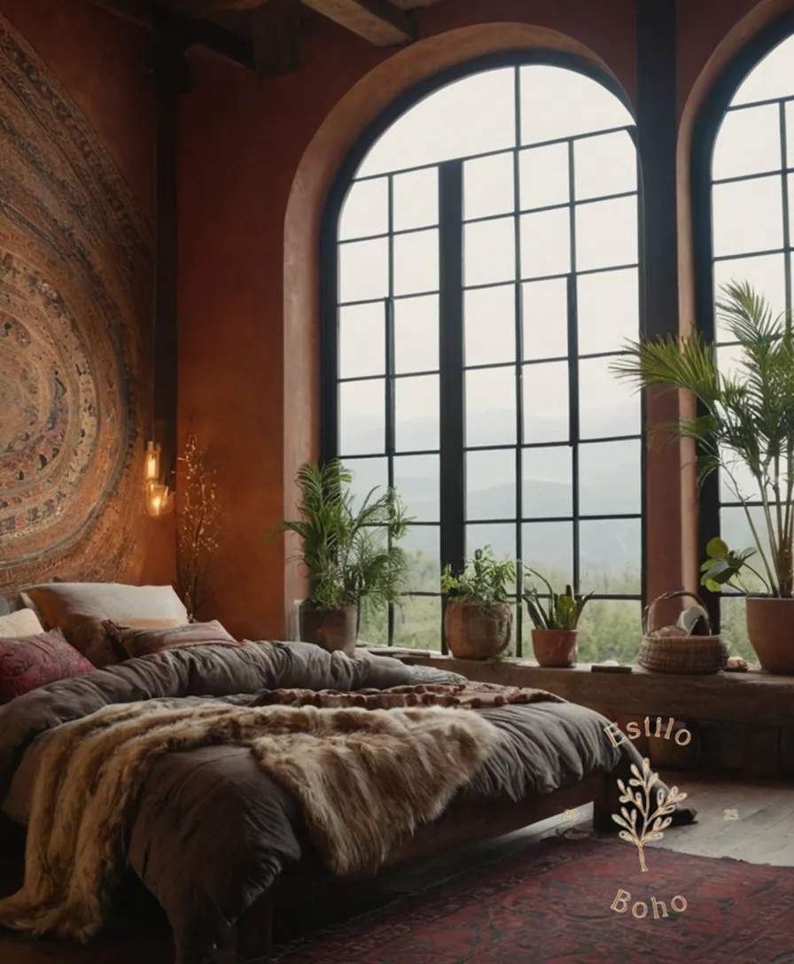 2 contrasting bohemian-inspired textured rooms, one elegant and one tacky.